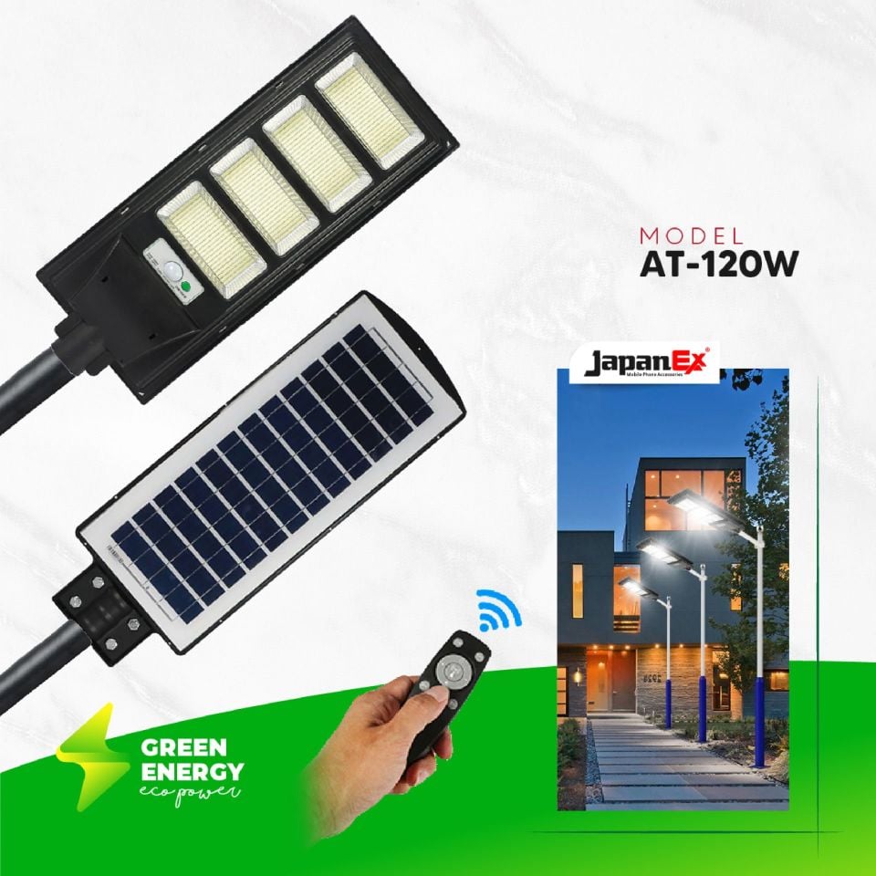 AT-120W GÜNEŞ ENERJİLİ SOKAK LAMBASI 12 SAAT ŞARJ SÜRESİ MASTERPLUS