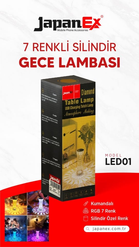 JAPANEX 7 RENKLİ DOKUNMATİK MASA LAMBASI LED01