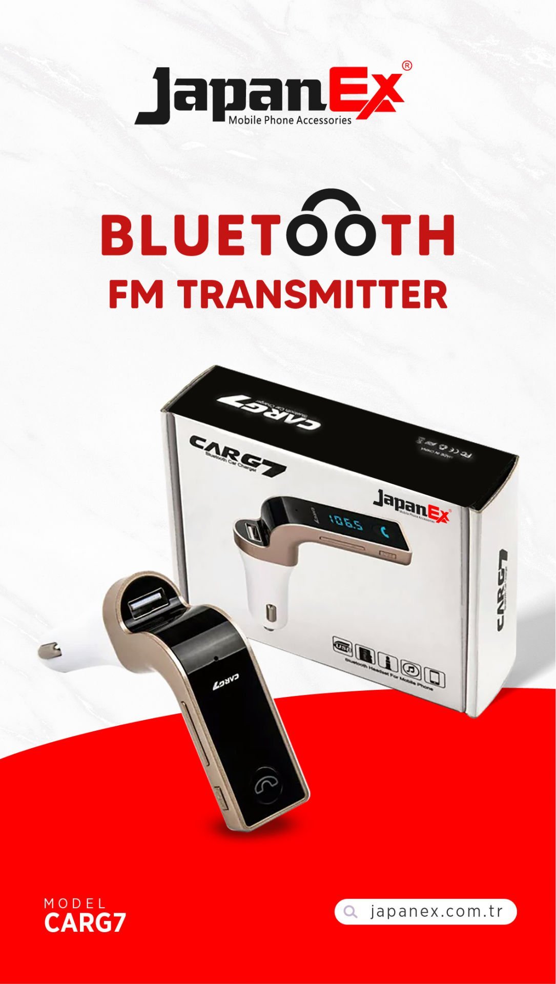 JAPANEX CARG7 BLUETOOTH FM TRANSMİTTER