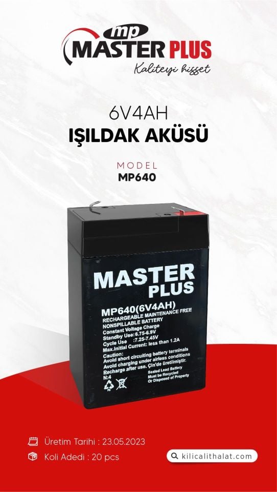 MASTERPLUS 6V4AH KURU AKÜ