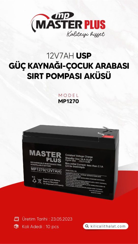 MASTERPLUS 12V7AH KURU AKÜ