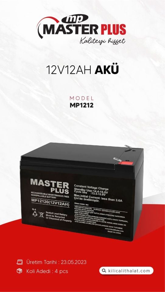 MASTERPLUS 12V12AH KURU AKÜ