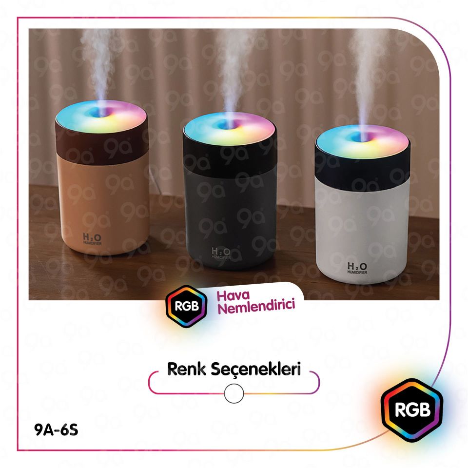 9a 6S Humidifier 300 Ml Ulrasonik Oda - Araç - Hava Nemlendirici Buhar Makinesi Ve Aroma Difüzörü(Kopya)