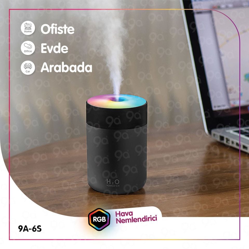 9a 6S Humidifier 300 Ml Ulrasonik Oda - Araç - Hava Nemlendirici Buhar Makinesi Ve Aroma Difüzörü(Kopya)