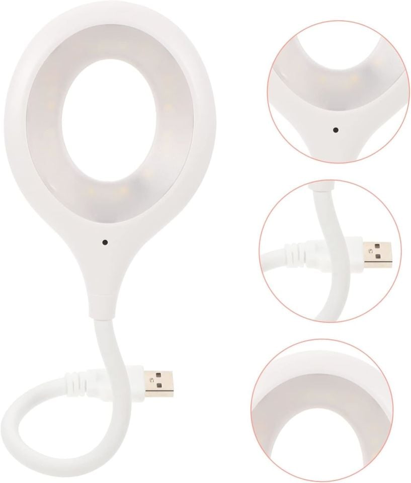 Yuvarlak Usb Beyaz Led Powerbank Başlık/Araç içi/ Telefon ile kullanımlar için