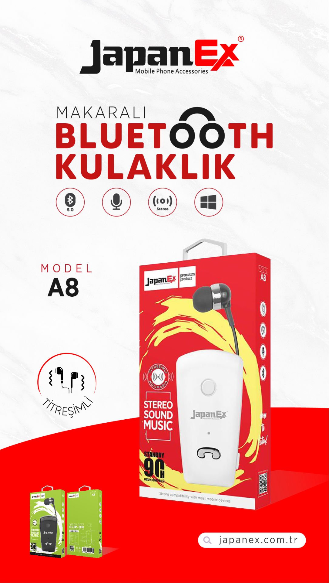 JAPANEX A8 ÇEKMELİ KULAKLIK