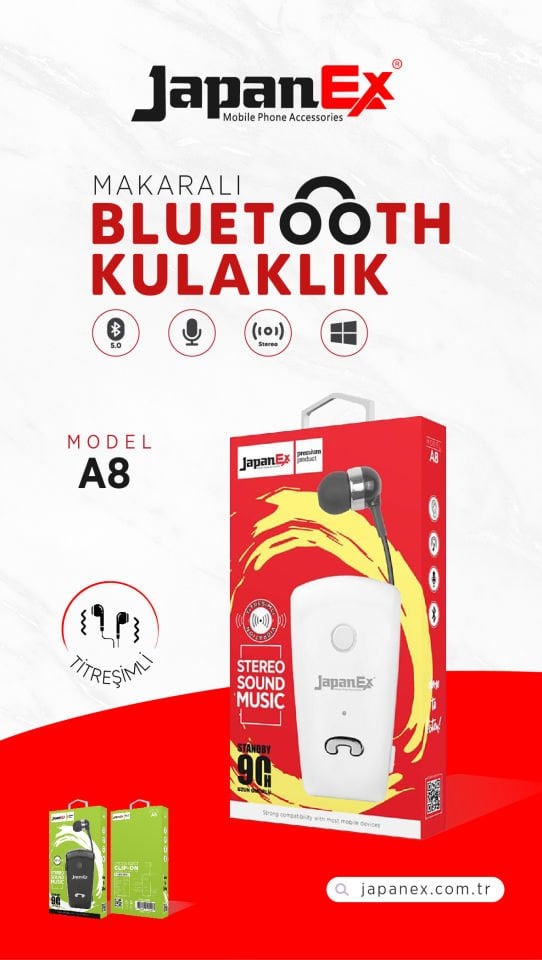 JAPANEX A8 ÇEKMELİ KULAKLIK