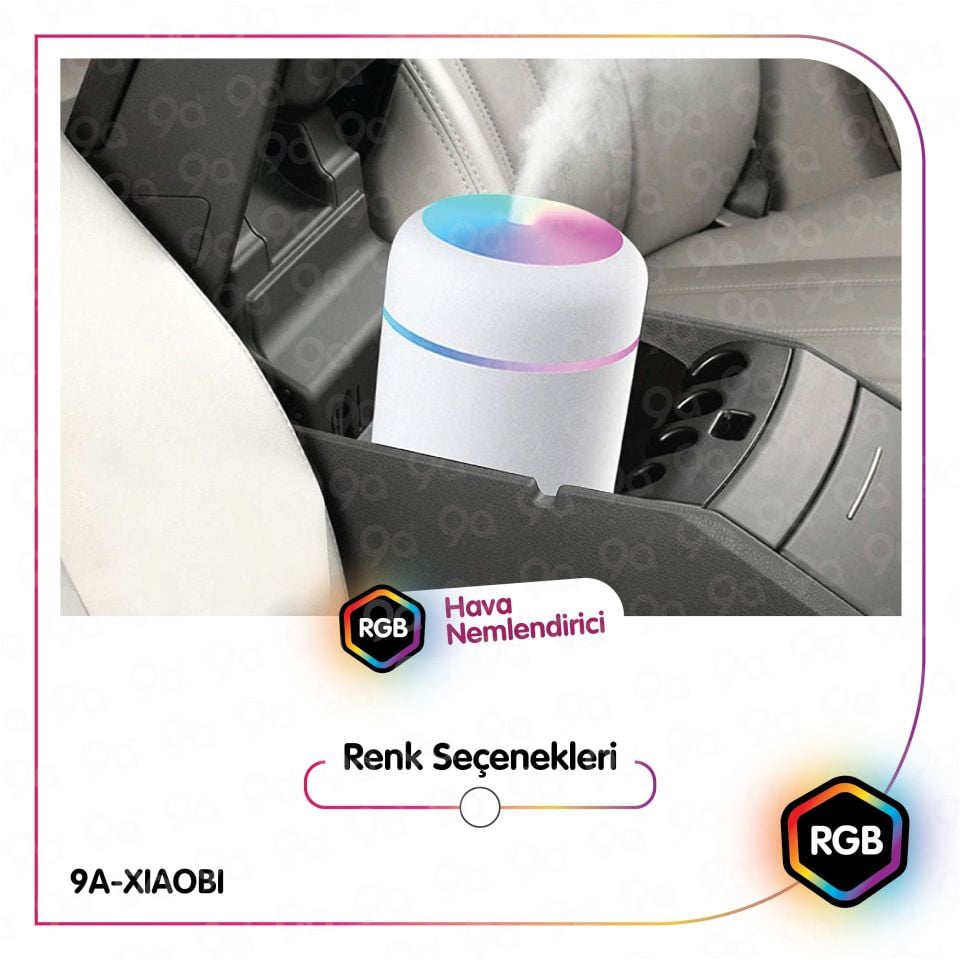 9a Xıoabı Humidifier 300 Ml Ulrasonik Oda - Araç - Hava Nemlendirici Buhar Makinesi Ve Aroma Difüzörü